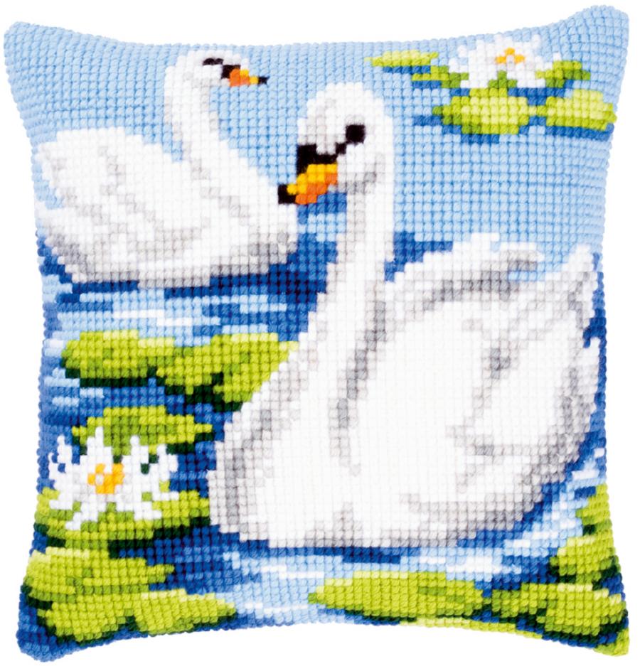 PN-0144079 Набор для вышивания крестом (подушка) Vervaco Swans "Лебеди". Каталог товарів. Набори