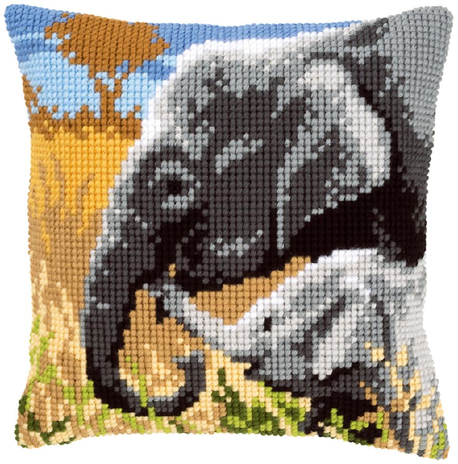 PN-0146813 Набор для вышивания крестом (подушка) Vervaco Elephant Love "Слоновая любовь". Каталог товарів. Набори