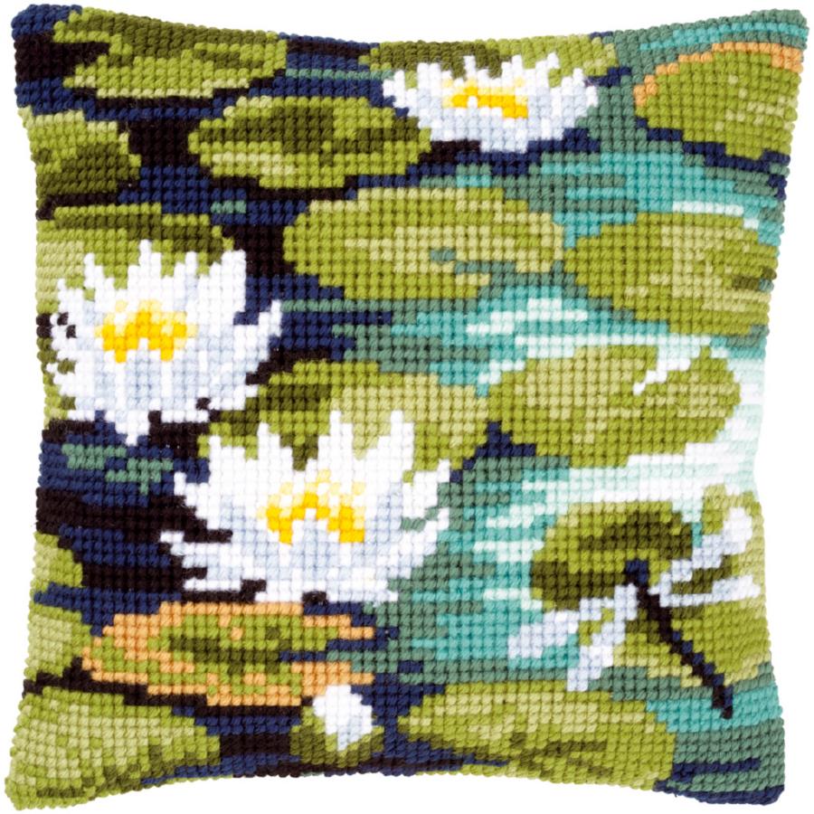 PN-0148217 Набор для вышивания крестом (подушка) Vervaco Water lilies "Водяные кувшинки". Каталог товарів. Набори