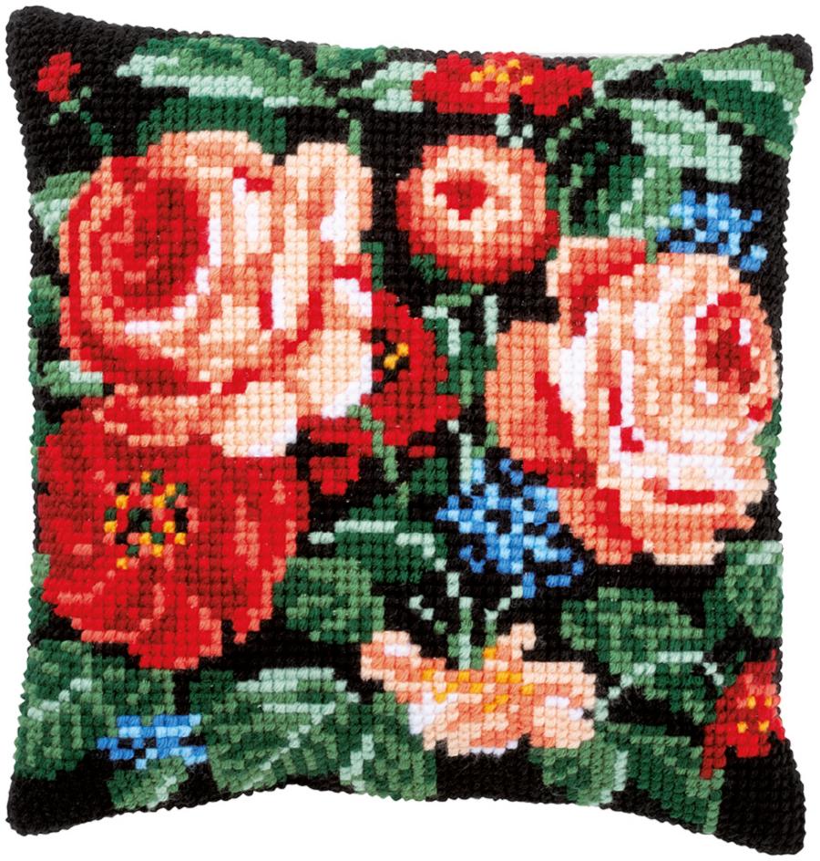 PN-0182791 Набор для вышивания крестом (подушка) Vervaco Roses "Розы". Каталог товарів. Набори