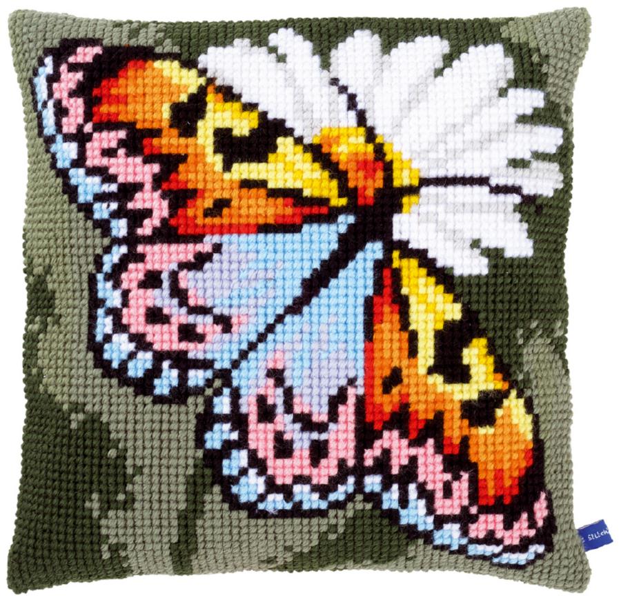 PN-0155050 Набор для вышивания крестом (подушка) Vervaco Butterfly "Бабочка". Каталог товарів. Набори
