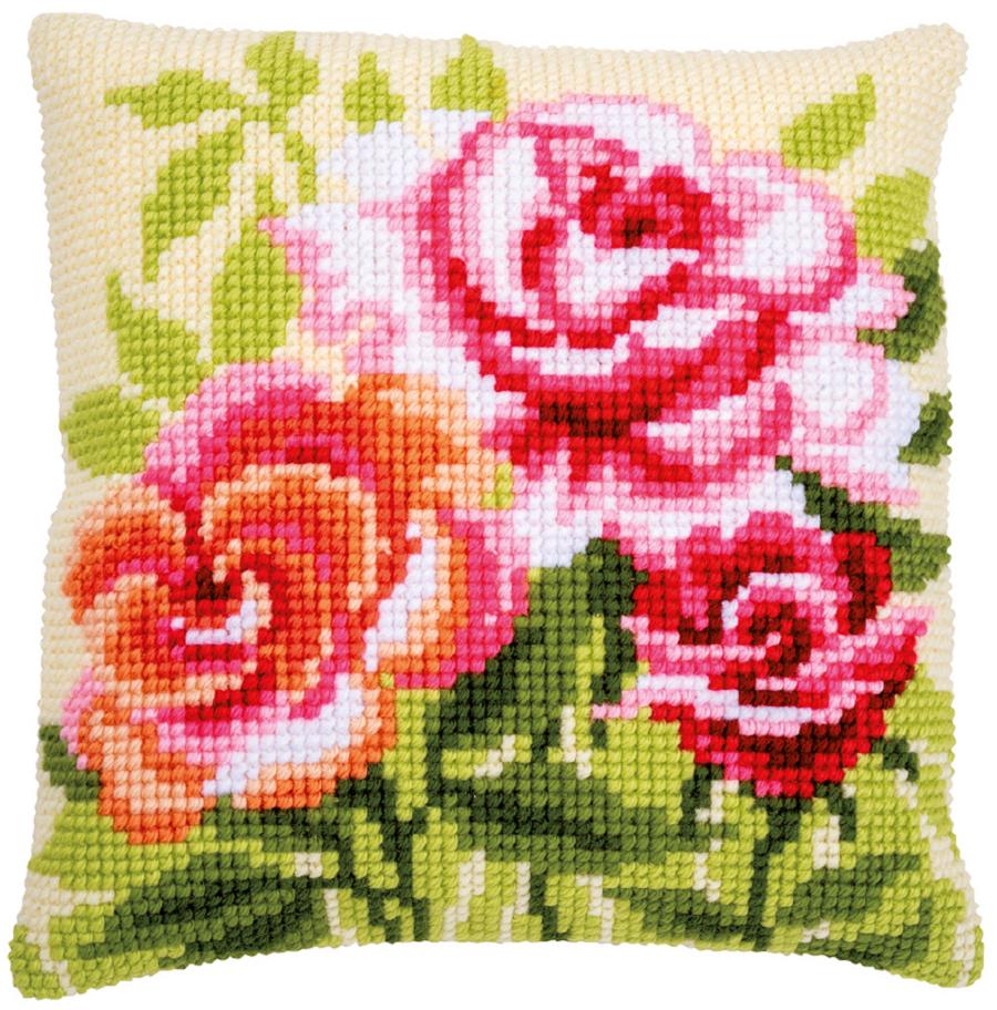PN-0166936 Набор для вышивания крестом (подушка) Vervaco Roses "Розы". Каталог товарів. Набори