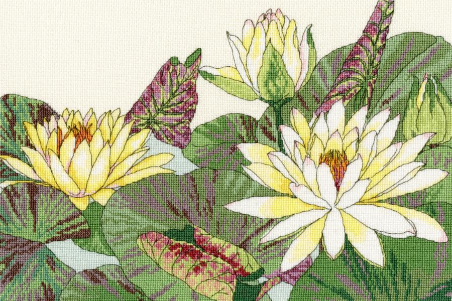 XBD12 Набор для вышивания крестом Water Lily Blooms "Водяная лилия цветет" Bothy Threads. Каталог товарів. Набори