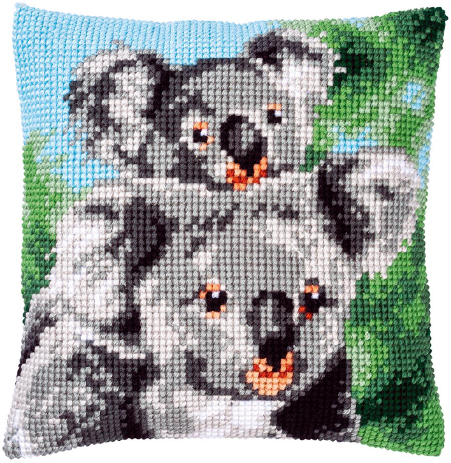PN-0158399 Набор для вышивания крестом (подушка) Vervaco Koala with baby "Коала с младенцем". Каталог товарів. Набори