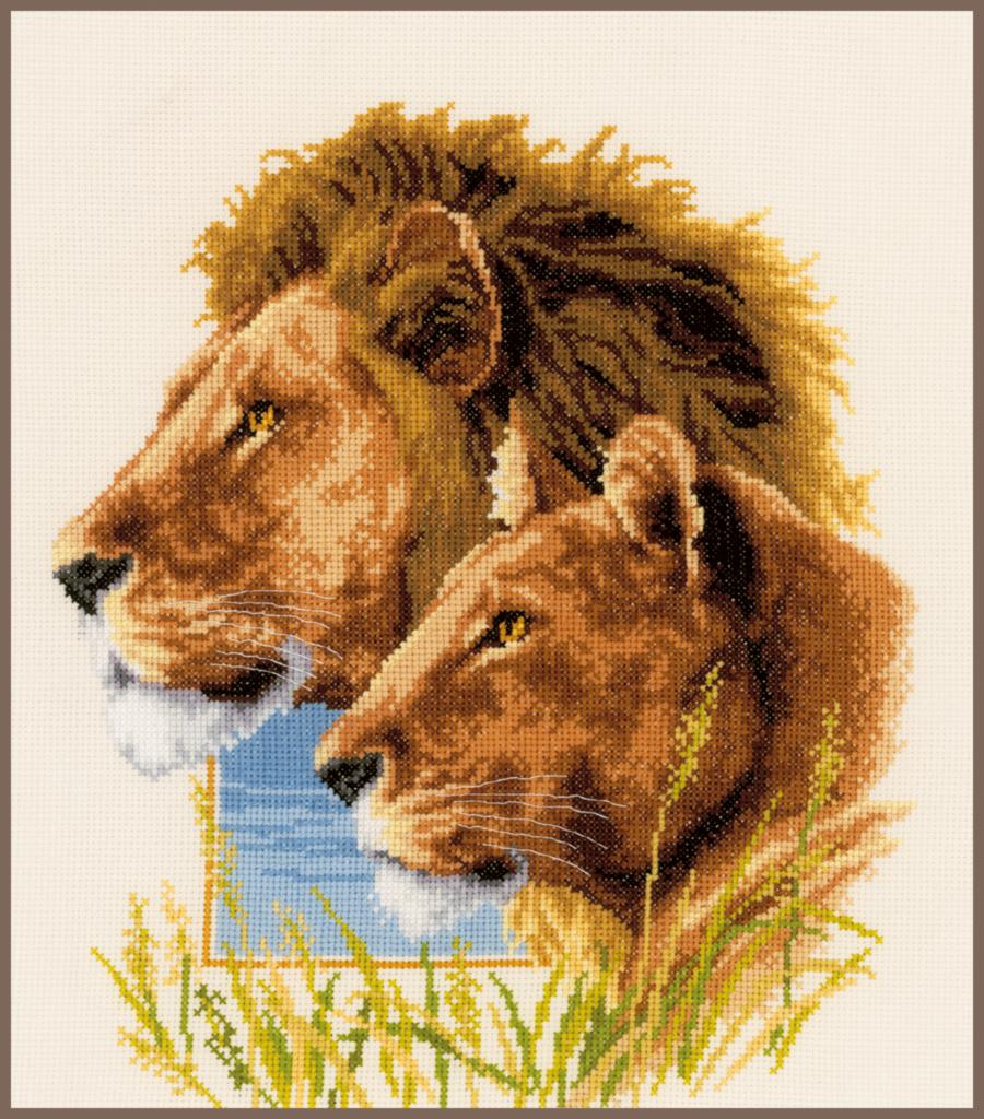 PN-0143773 Набор для вышивки крестом Vervaco Lion couple "Пара львов". Каталог товарів. Набори