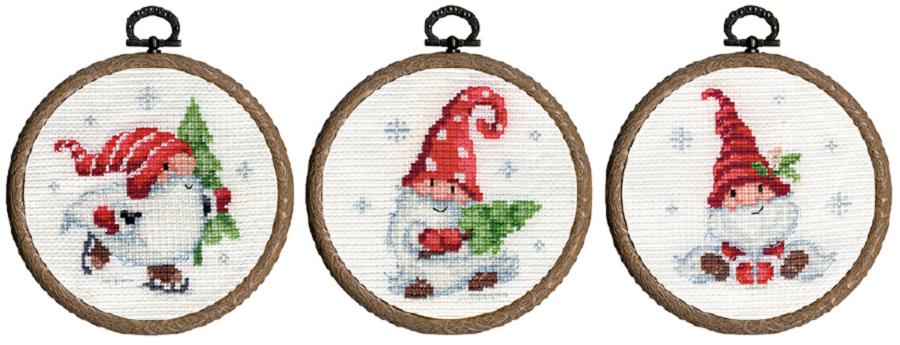 PN-0187976 Набор для вышивания крестом Vervaco Christmas gnomes "Рождественские гномы". Каталог товарів. Набори