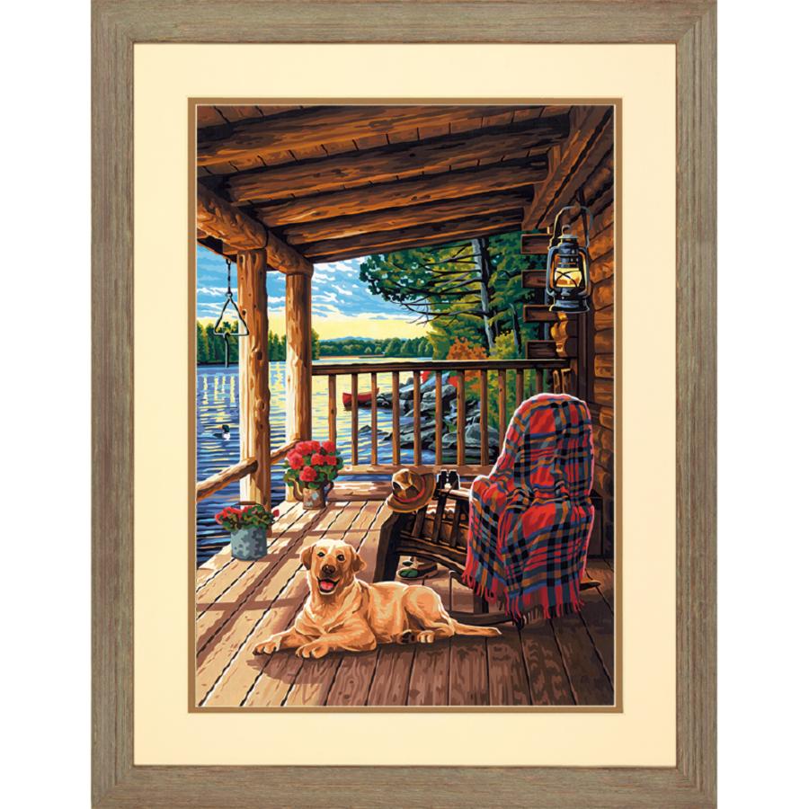 73-91674 Набор для рисования красками по номерам Log Cabin Porch "Крыльцо" Dimensions. Каталог товарів. Набори
