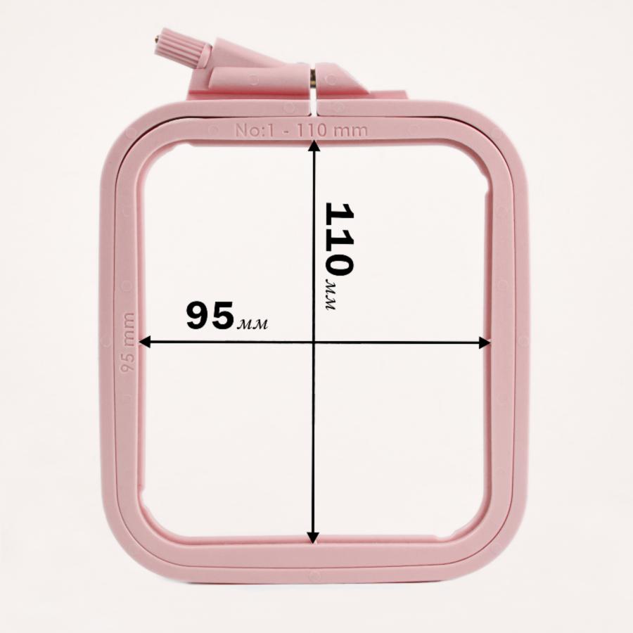 170-11 Пяльцы-рамка квадрат (пластиковые) 110*95мм Nurge (розовые). Каталог товаров. Вышивка/Шитье. Пяльцы