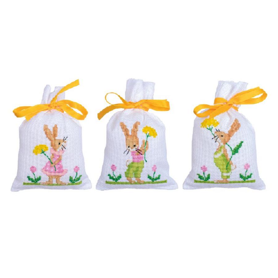 PN-0200379 Набір для вишивання хрестом (мішечки для саше) Vervaco Easter Bunnies Великодні кролики. Каталог товарів. Набори