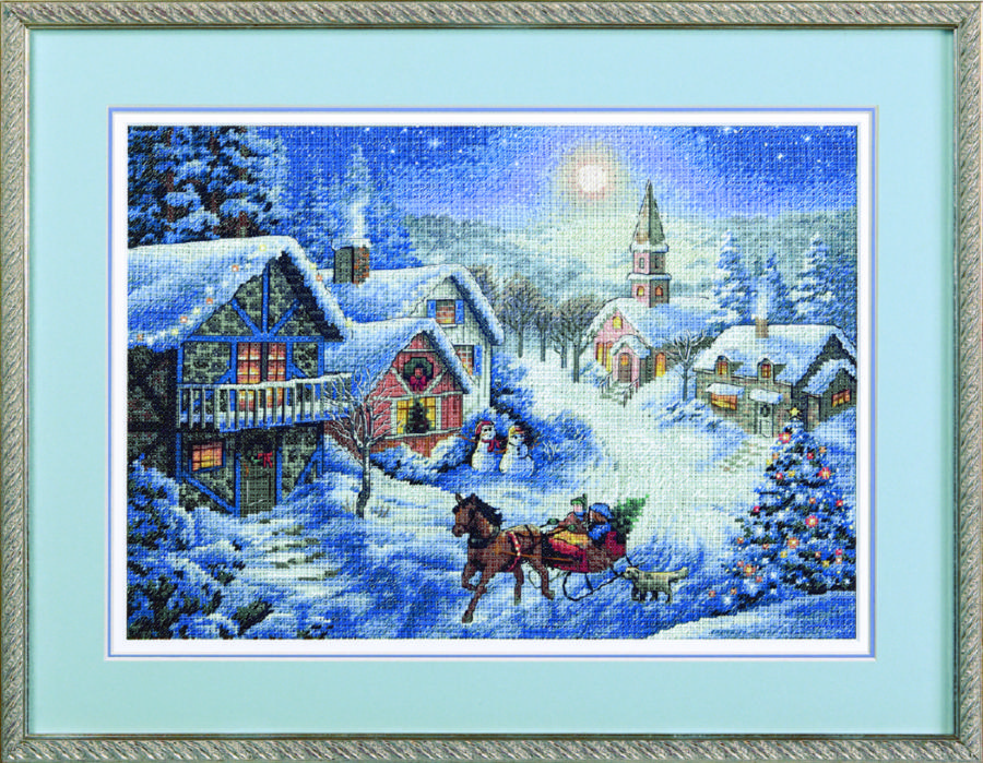 08689 Набір для вишивання хрестом Катання на санях  Sleigh Ride,38*28см,DIMENSIONS. Каталог товарів. Набори